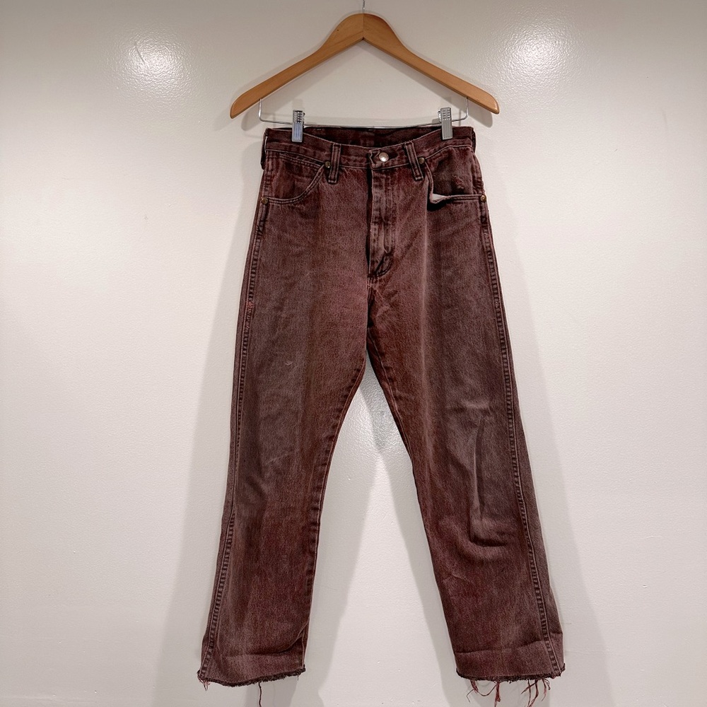 Wrangler! 80’s Vintage distressed retro high waisted boyfriend jeans frayed hem